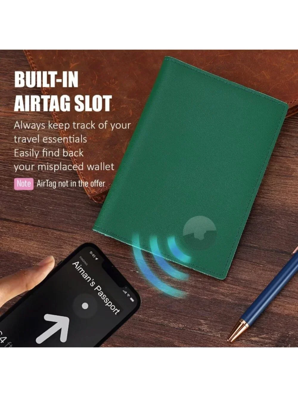 Minimalist Leather Passport Holder, RFID Blocking Travel Wallet, Slim Bifold